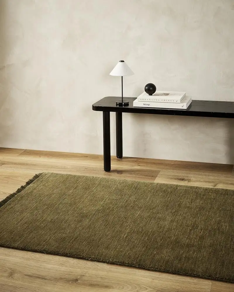 Wool Contemporary Textured Relaxed Runner Rug