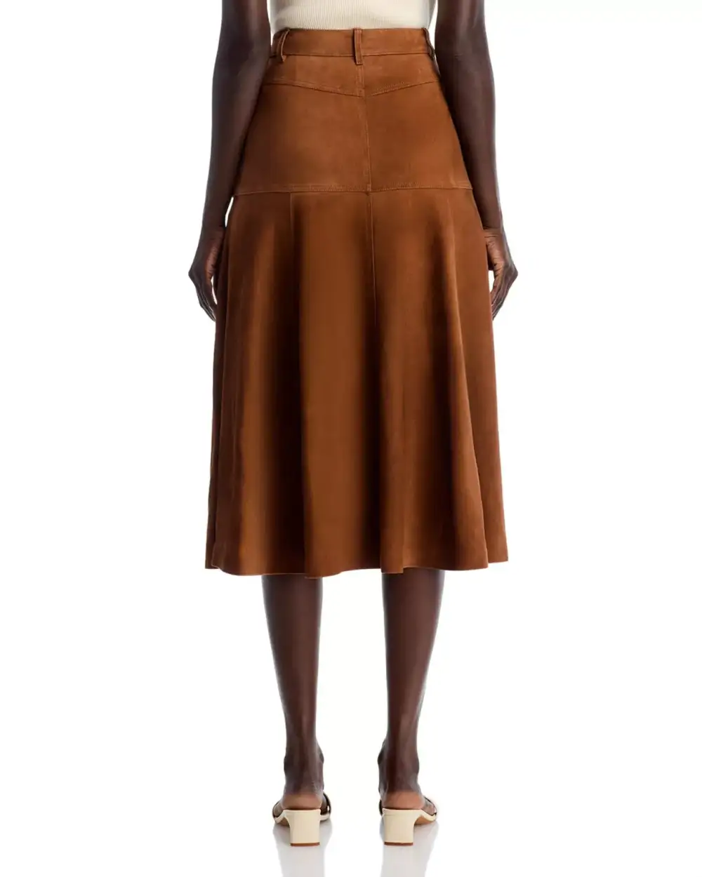 Suede Leather Belt Loop Skirt