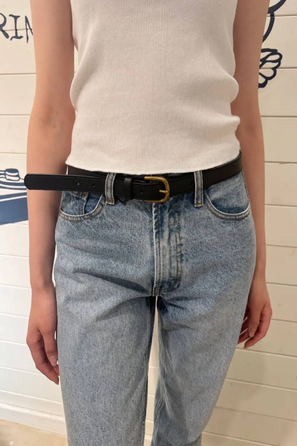 Women’s Black Faux Leather Belt