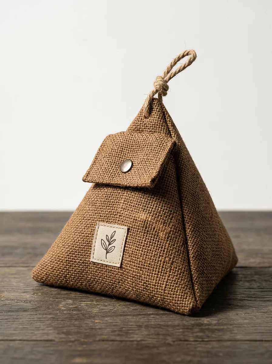 Leaf Print Burlap Mouse Repellent Pouch