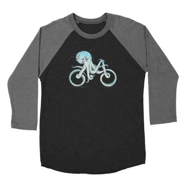 Interesting Octopus-Printed Men's Round-Neck Long-Sleeved T-Shirt