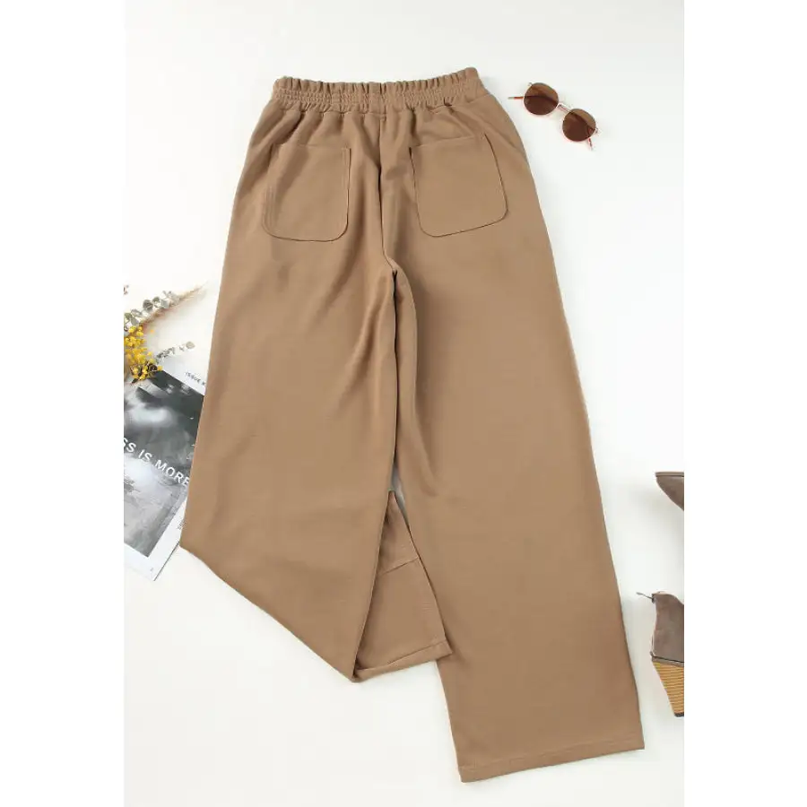 Elastic Waist Sweatpants with Pockets Apparel