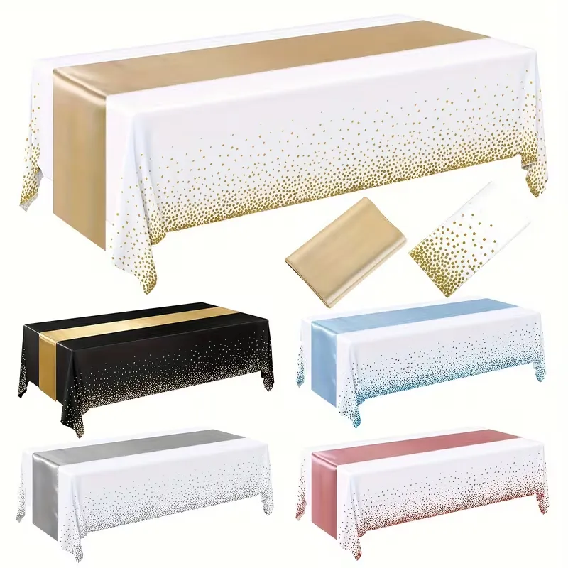 Party Tablecloth with Metallic Dots