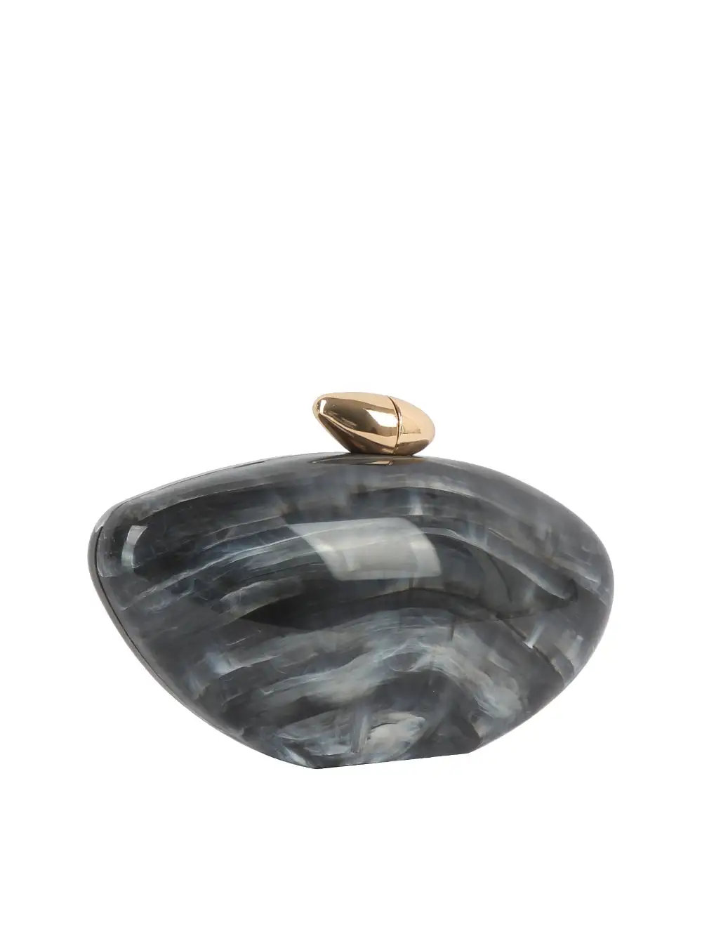 Relaxed Detail Chain Accent Acrylic Evening Clutch Bag