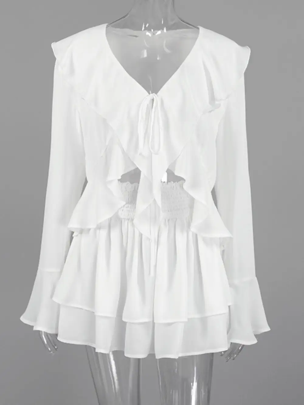 Easygoing Ruffle Trim Top And Skirt Two-Piece Set