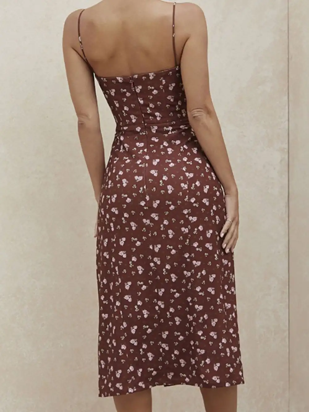 Tie Front Slit Midi Dress