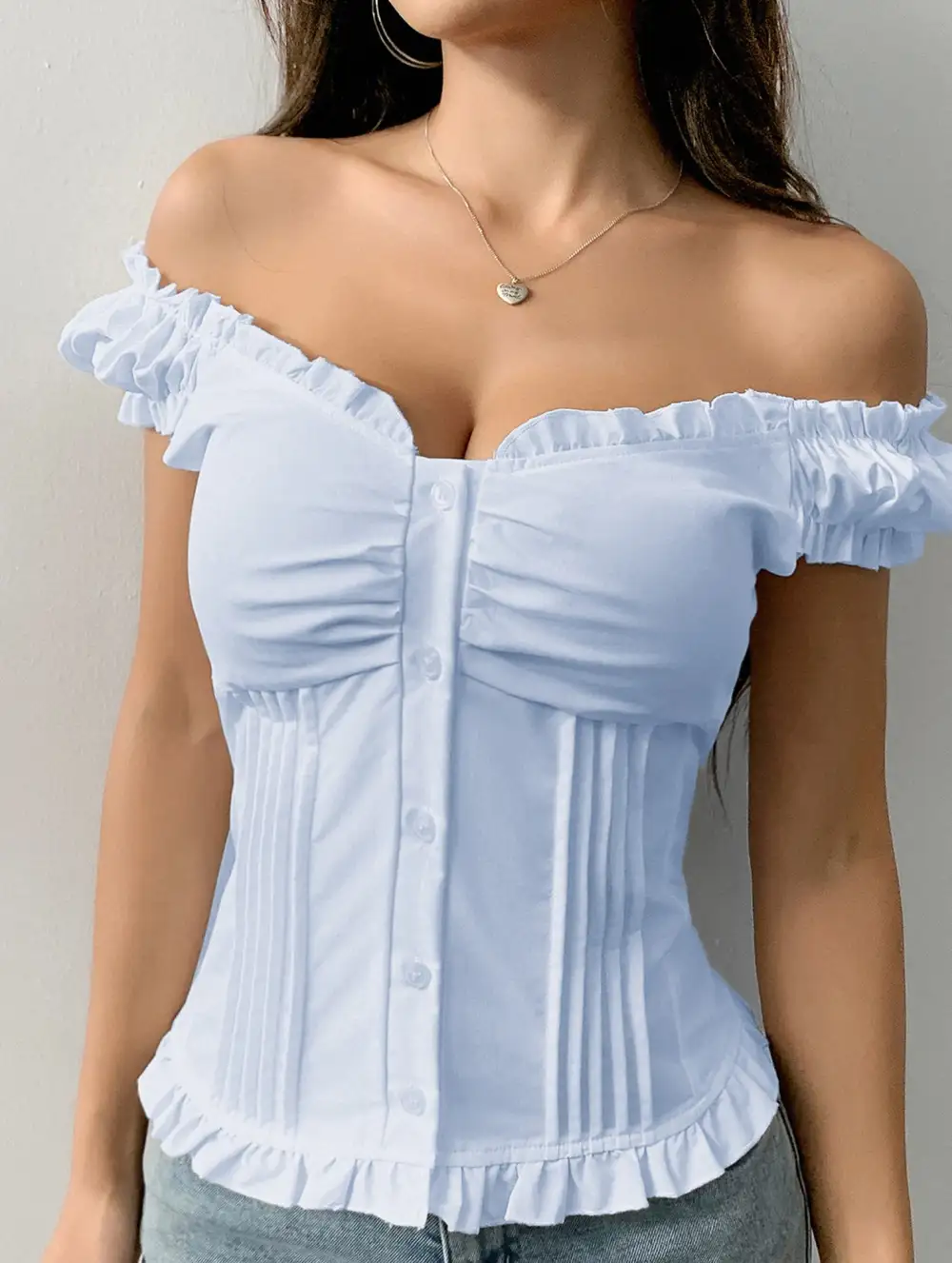 Short Sleeve Ruffled Vest