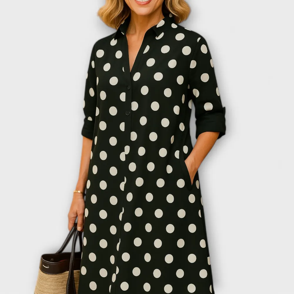 Refined Shirt Style Relaxed Casual Dress