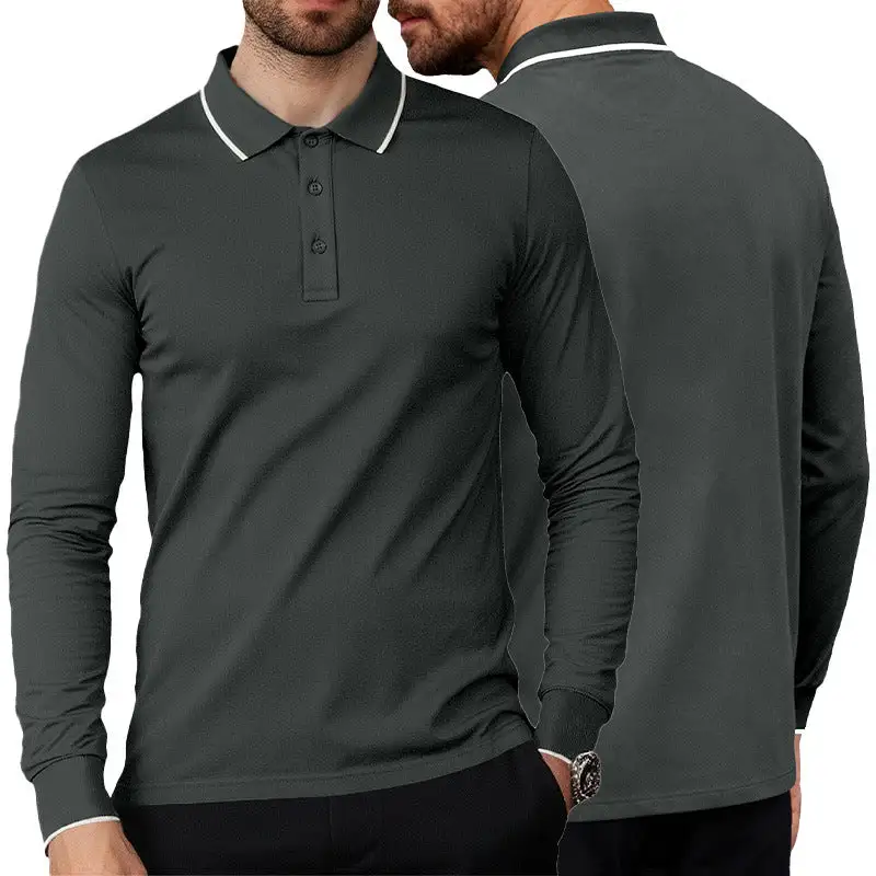 Contemporary Pique Long Sleeve Polo Shirt