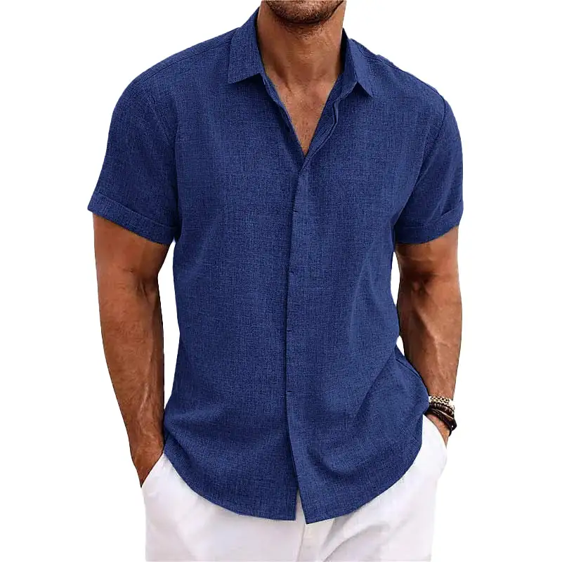 Textured Woven Linen Shirt