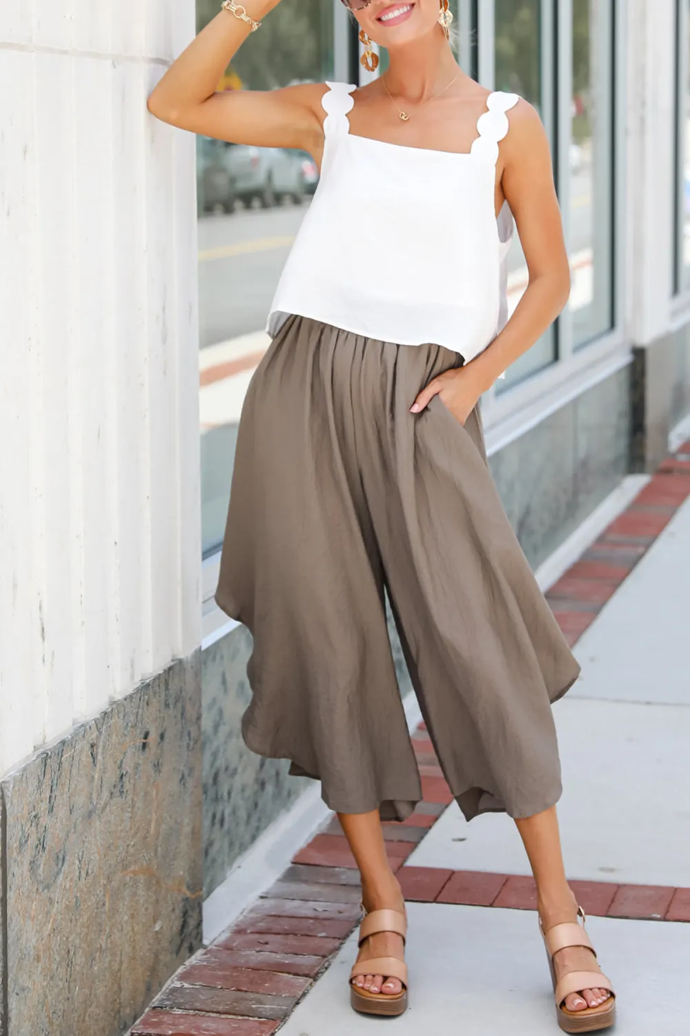 Mocha Wide Leg Pants