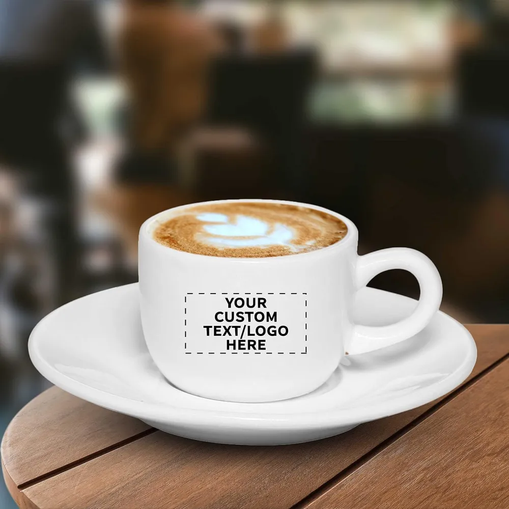 Custom Porcelain Espresso Cups with Saucer