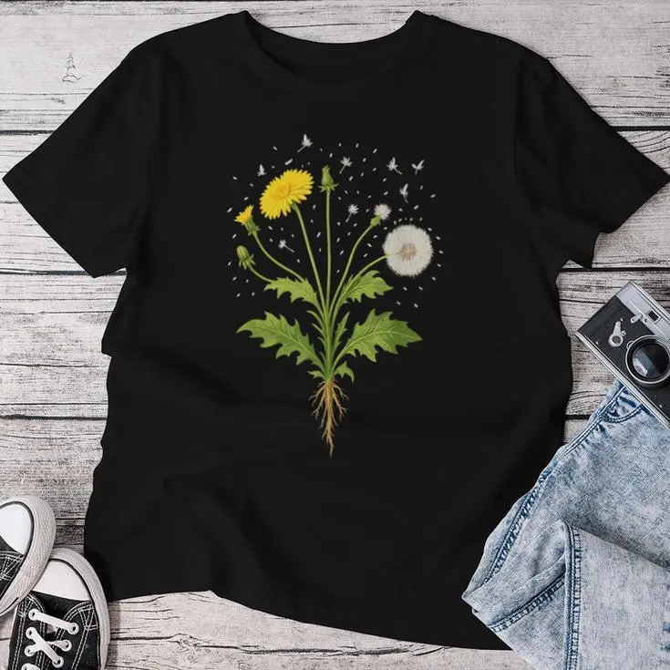 Vintage Wildflower Nature Plant Roots Women T-shirt
