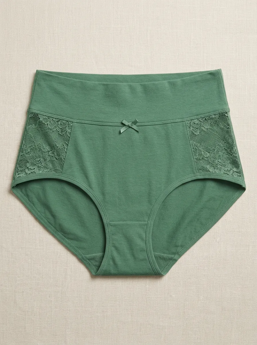 Women's Everyday High Waist Lace Trim Panties