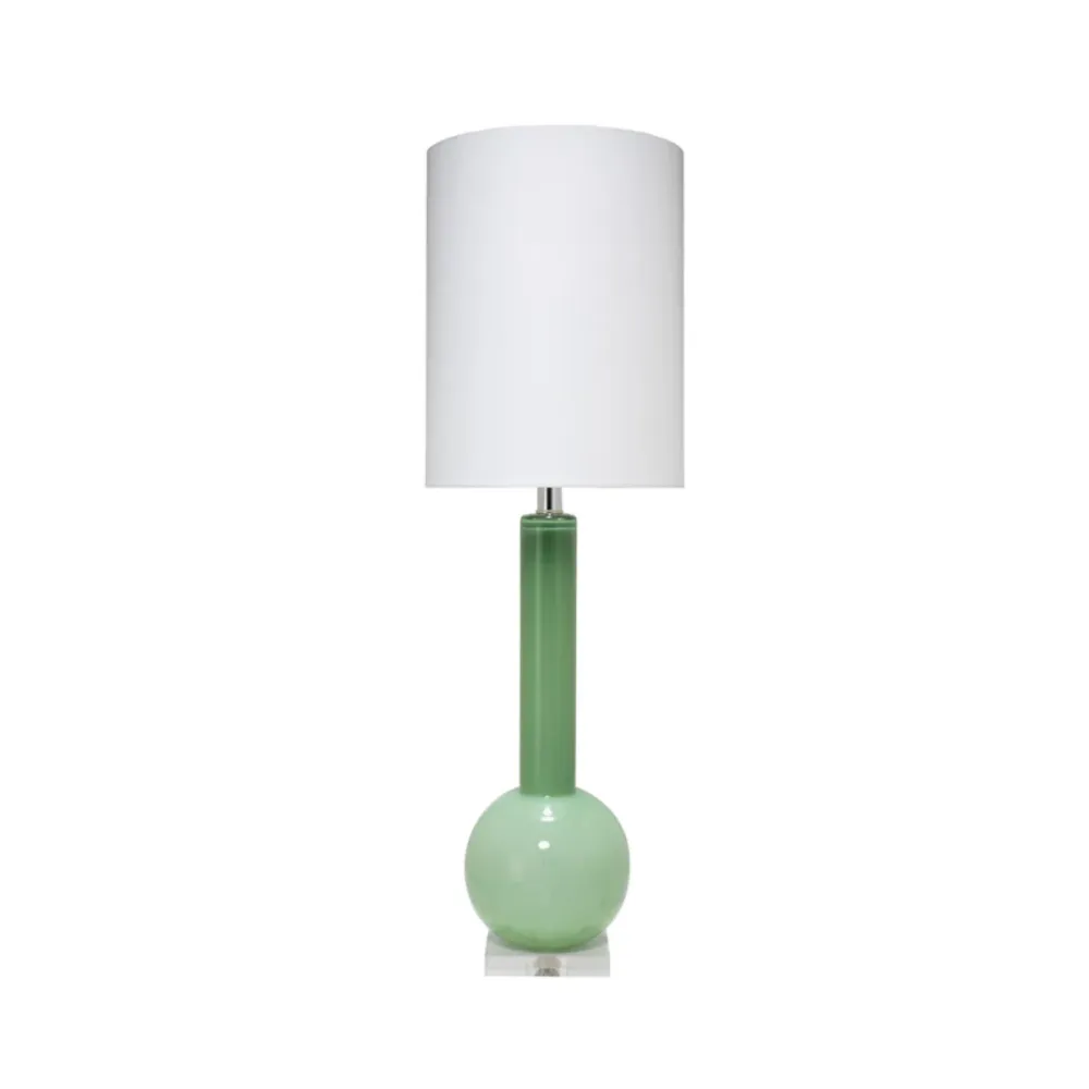 Modern Blown-Glass Cylinder-Shade Lamp