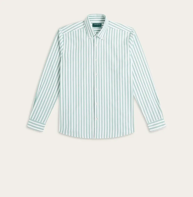 Oxford Shirt Green / White Stripe