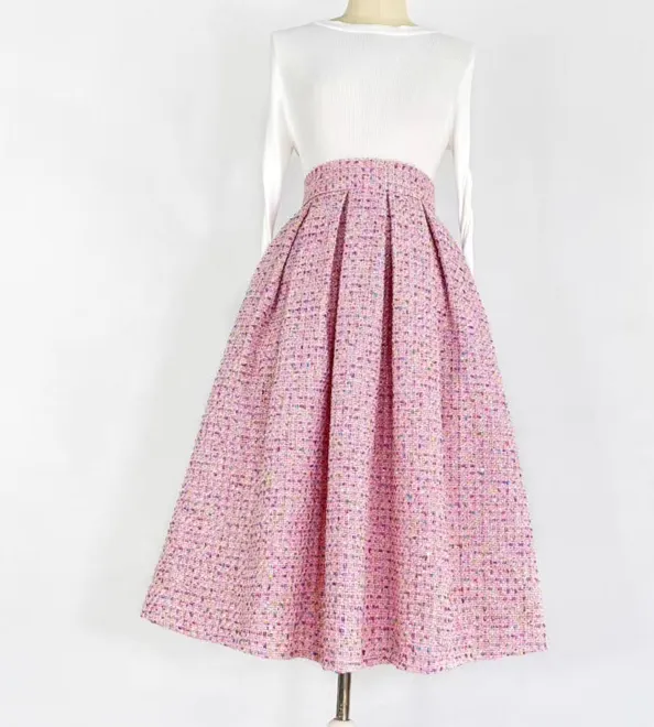Structured Movement Everyday Casual Wool Skirt