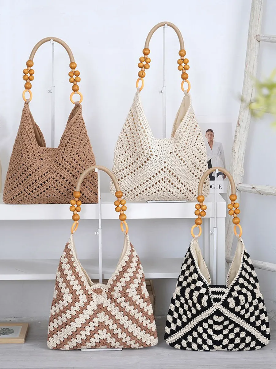 Eliana Openwork Cotton Rope Woven Bag