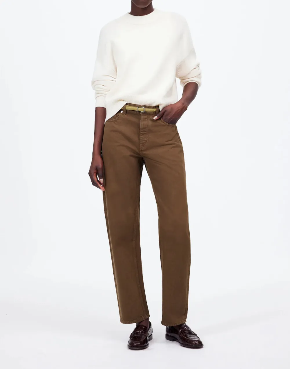 The Darted Barrel-Leg Jean In Garment-Dyed Denim