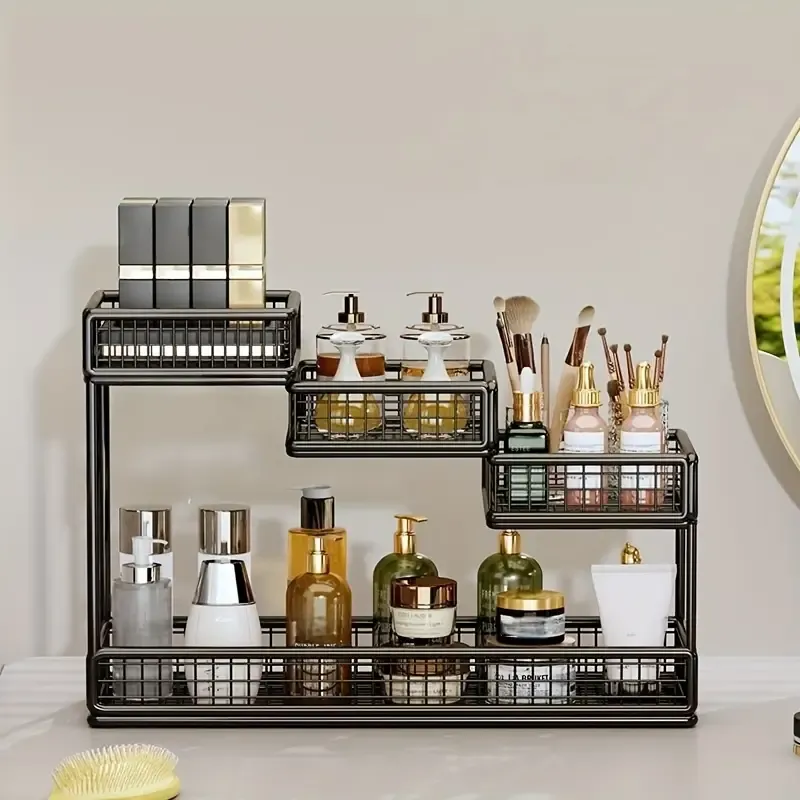 Multi-Tier Cosmetic Organizer with Transparent