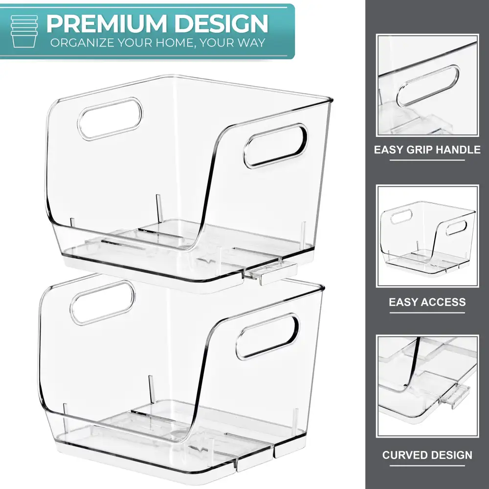 Open Front Storage Bins Square
