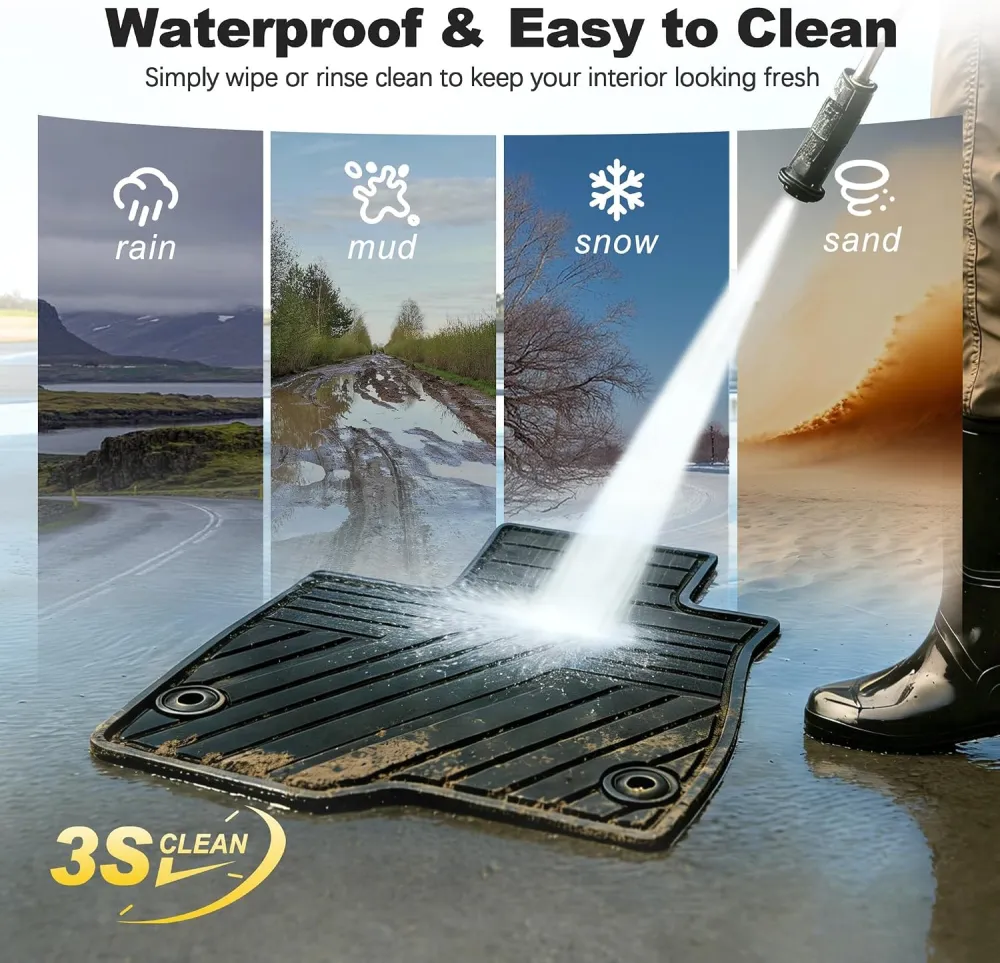 Floor Mats Fit for 2025 2026 All Weather Protection 1st & 2nd Row Floor Liners Car Mats, Black