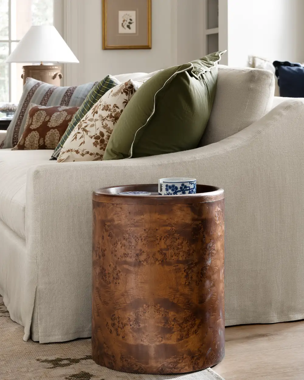 Sculptural Wood Side Table
