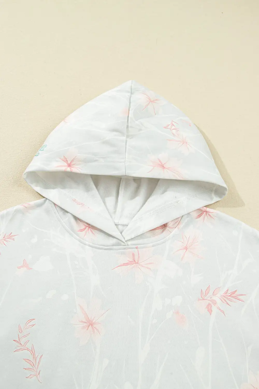 Drawstring Relaxed-Fit Floral-Print Hoodie