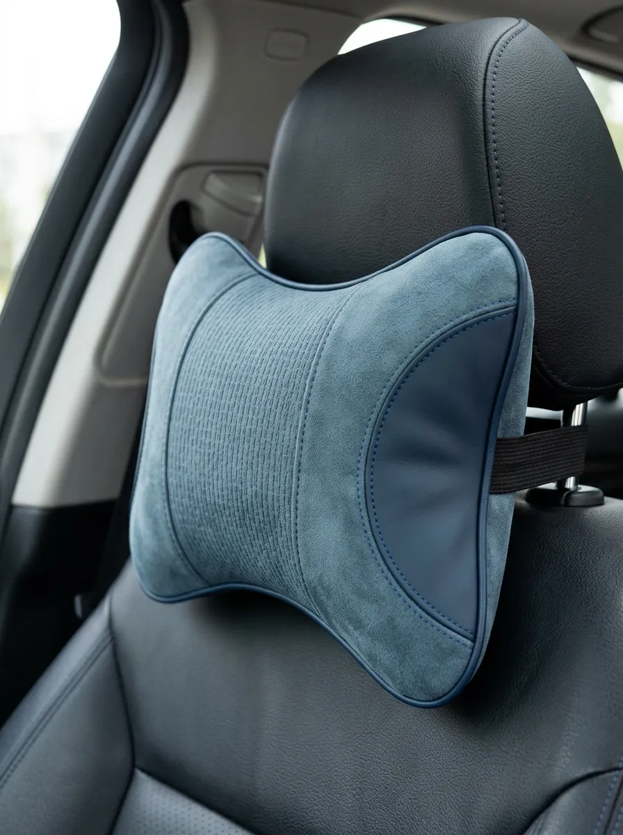 Refined Neck-Support Suede-Look Car Neck Support Pillow