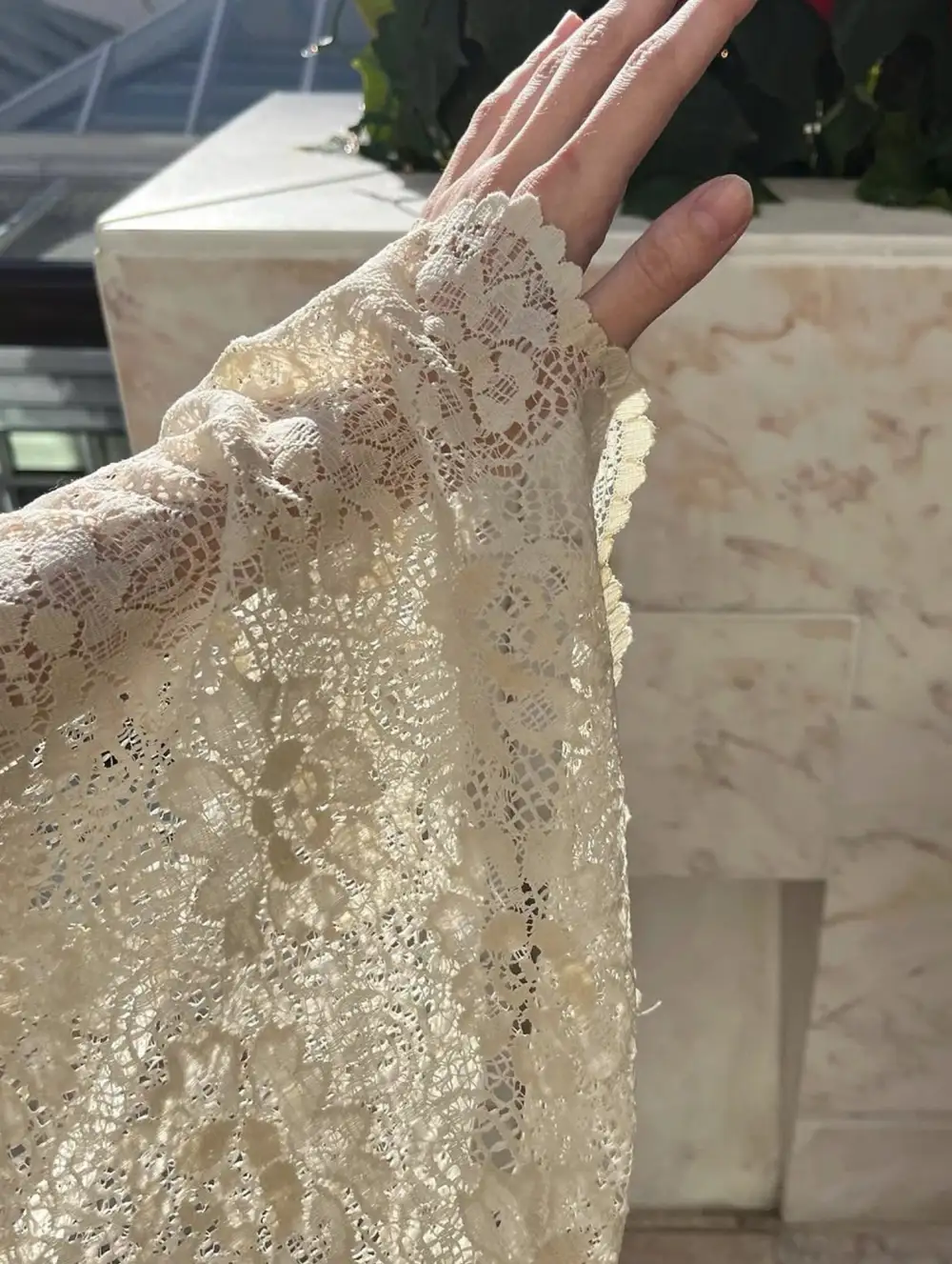 Lace Flare Sleeve Design Blouse