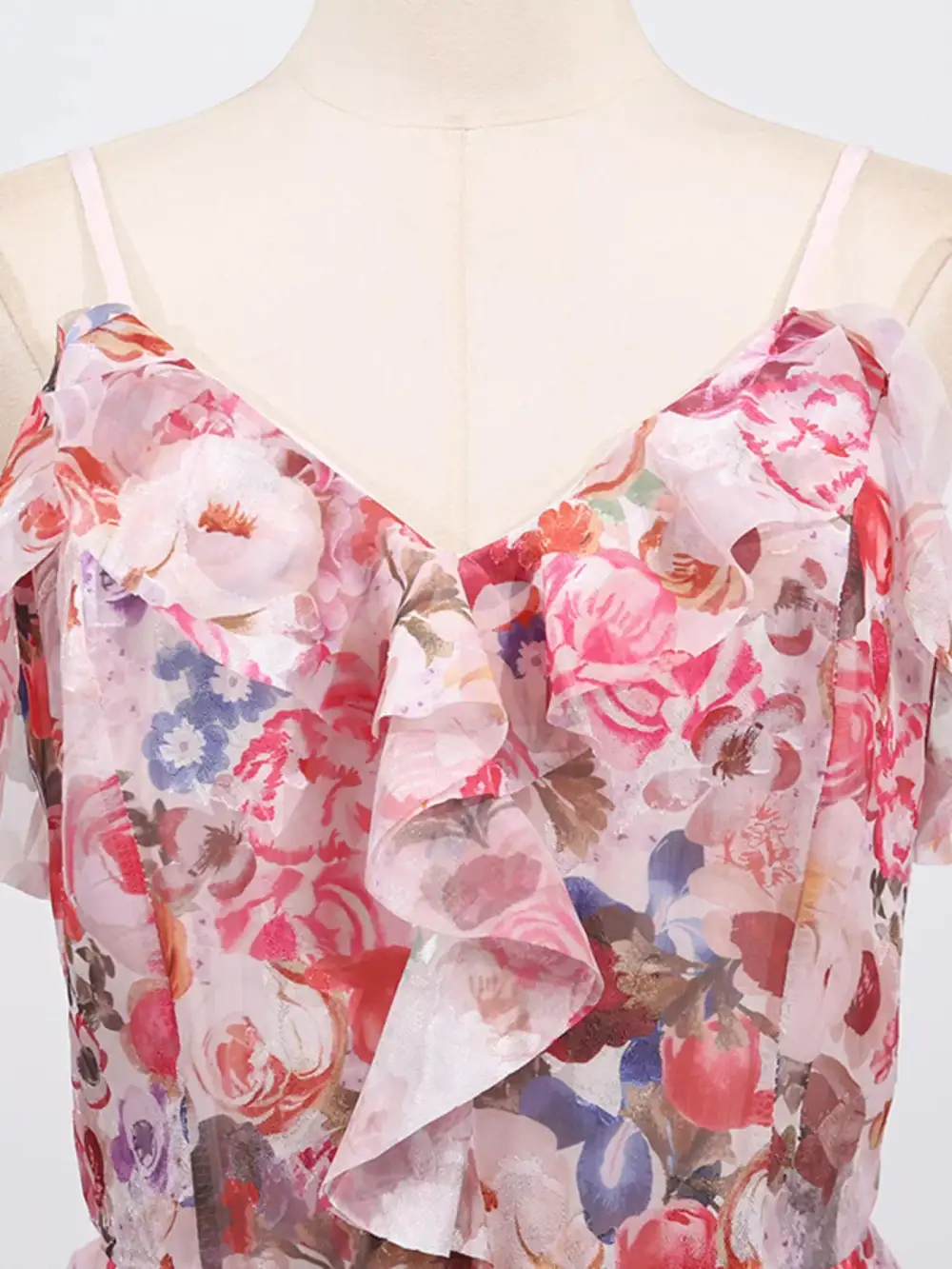 Floral Print Ruffled Maxi Dress