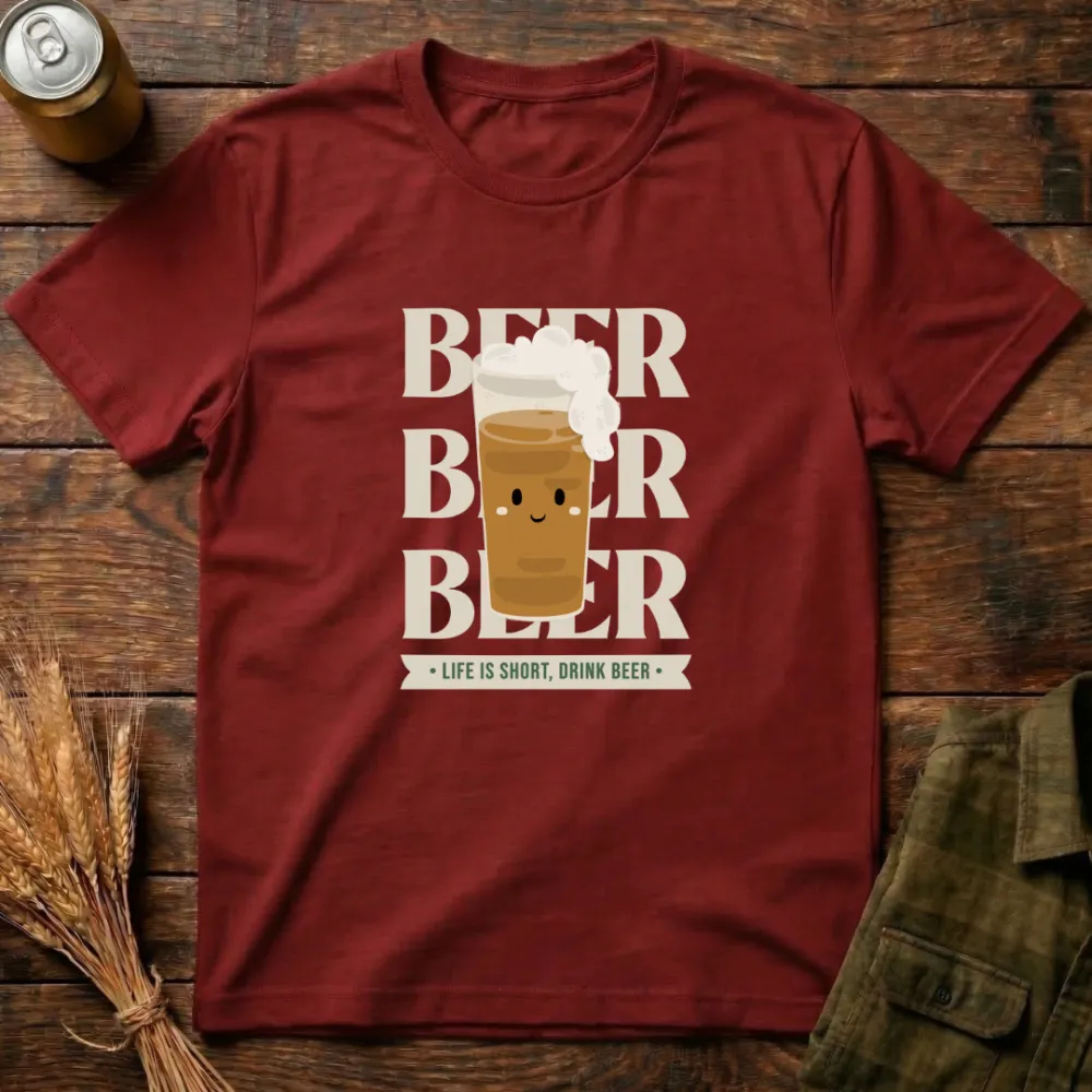 Drink Beer Graphic Cotton T-Shirt