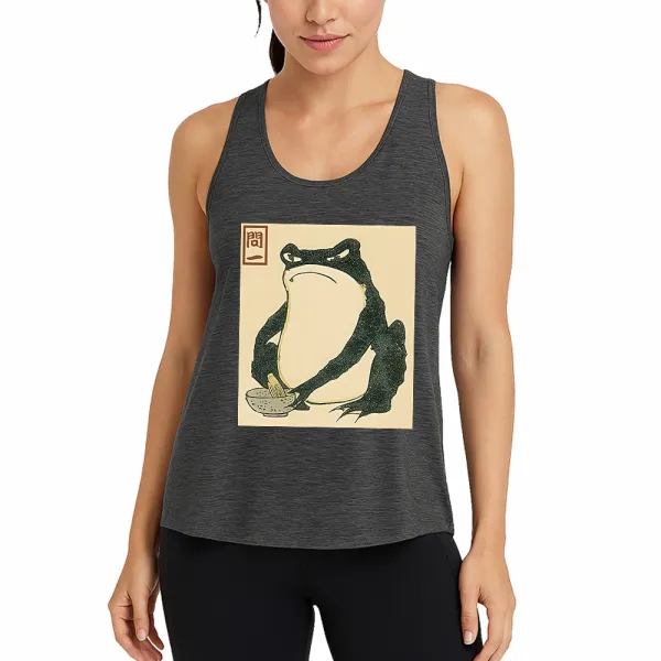 Woodblock Frog Athletic Tank