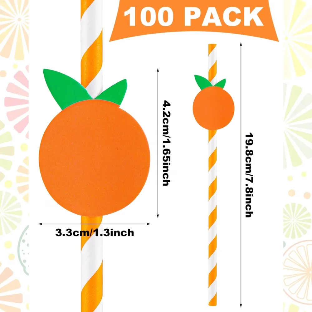 Striped Orange Straws