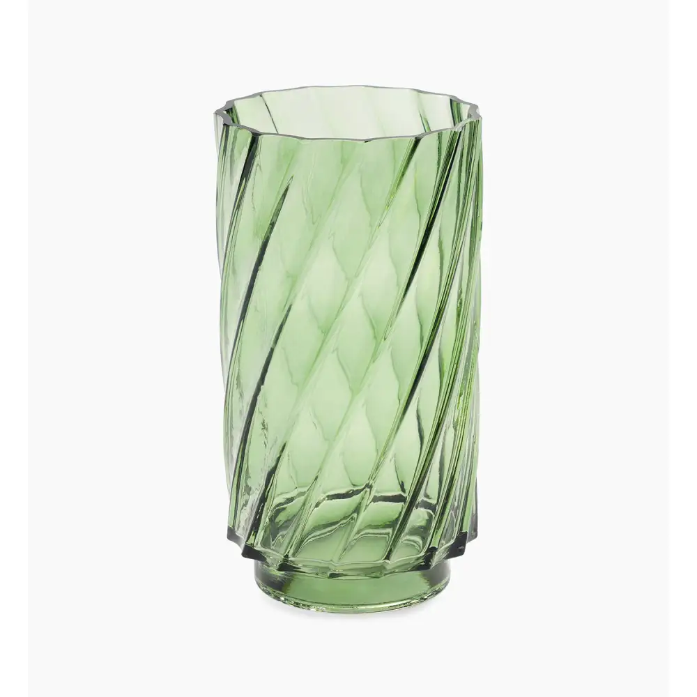Green Swirl Glass Vase