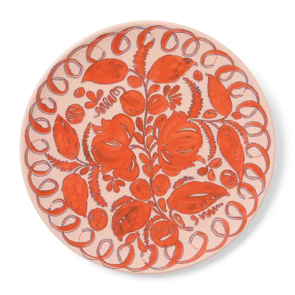 Refined Ceramic Dinner Plate With Hand Painted Detail