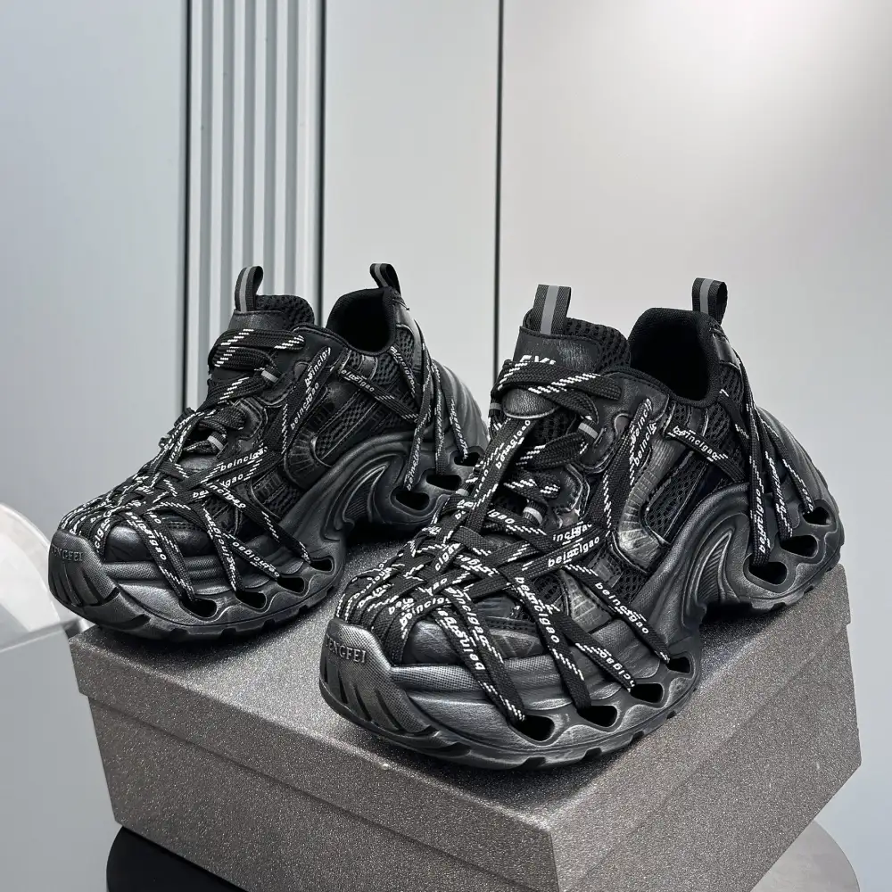 Damage Mesh Rope Lace Chunky Sole Sneakers