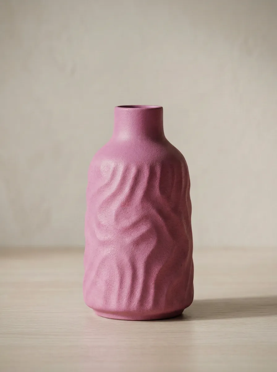 Collected Minimalist Textured Ceramic Table Vase