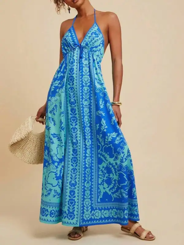 Halter Floral Maxi Dress