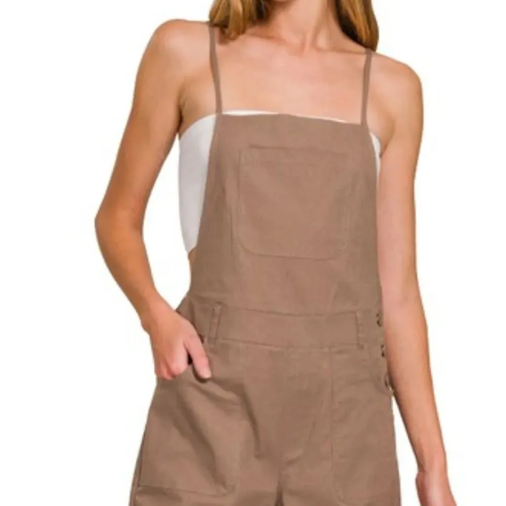 Woven Spaghetti Strap Wide Leg Jumpsuit