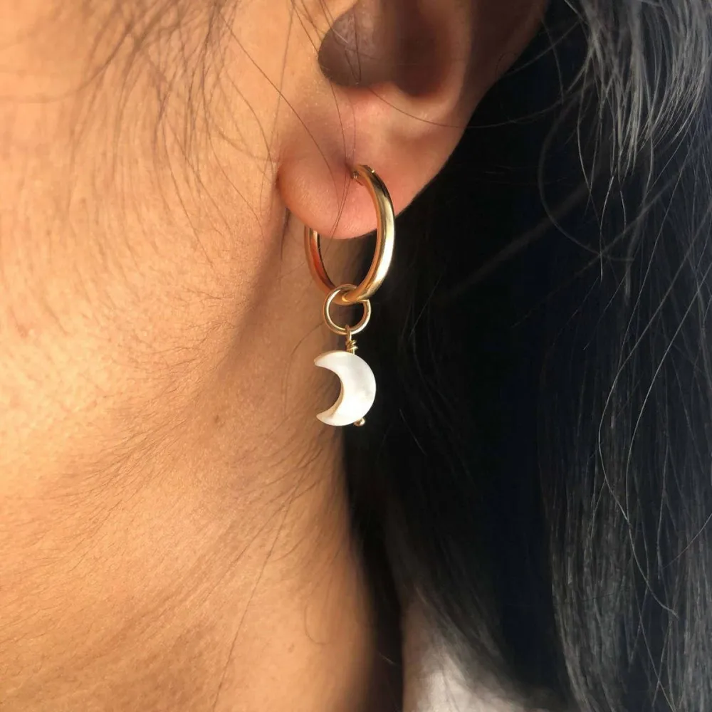 Pearl Star Moon Earrings