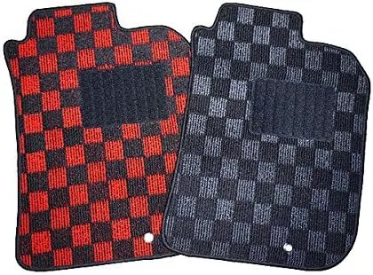 Car Floor Mats for Toyota bB 30 Series Car Floor Mats, For February 2012 - December 2007 Only, Checkered, Red and Black