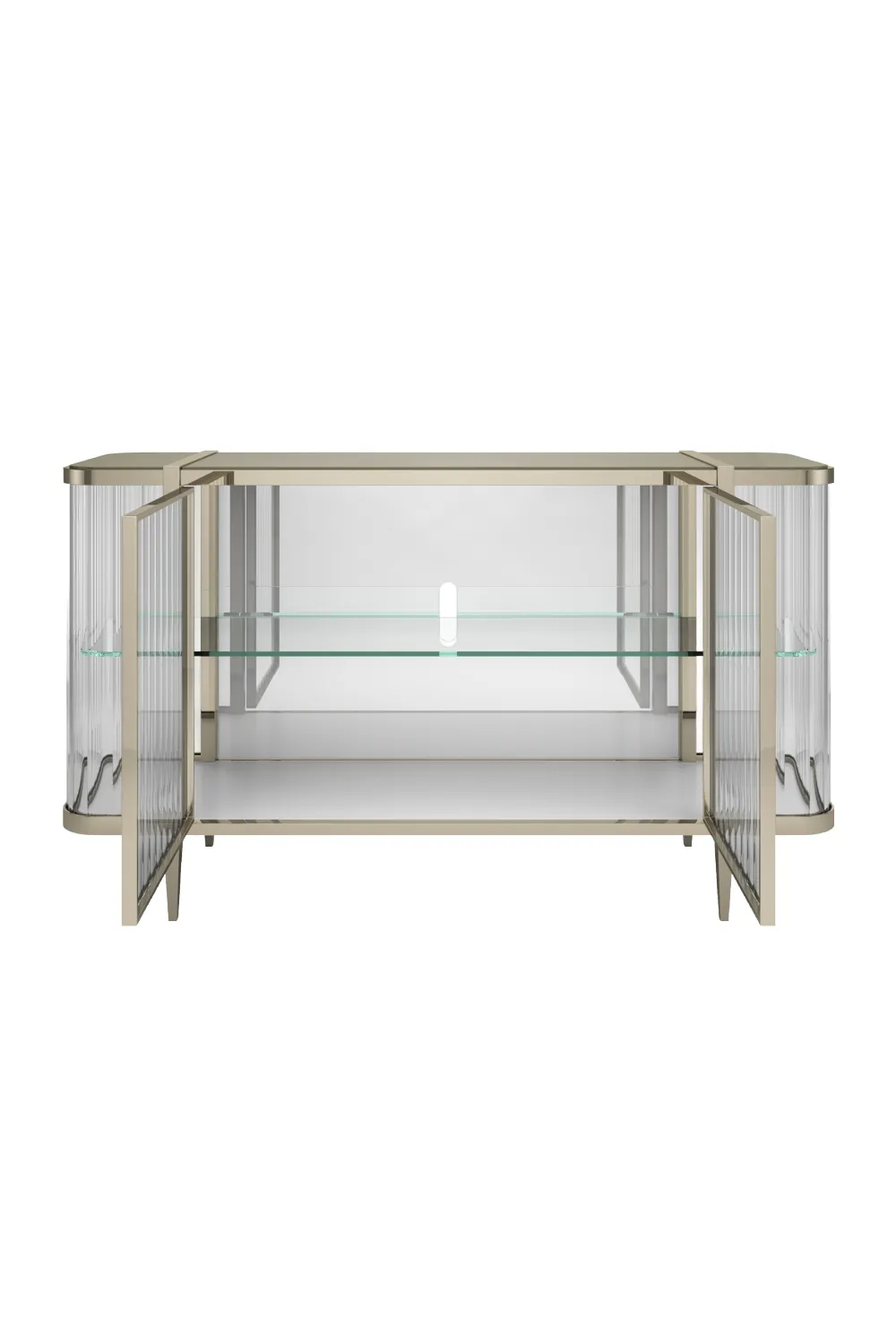 Wavy Mirror Two-Door Sideboard