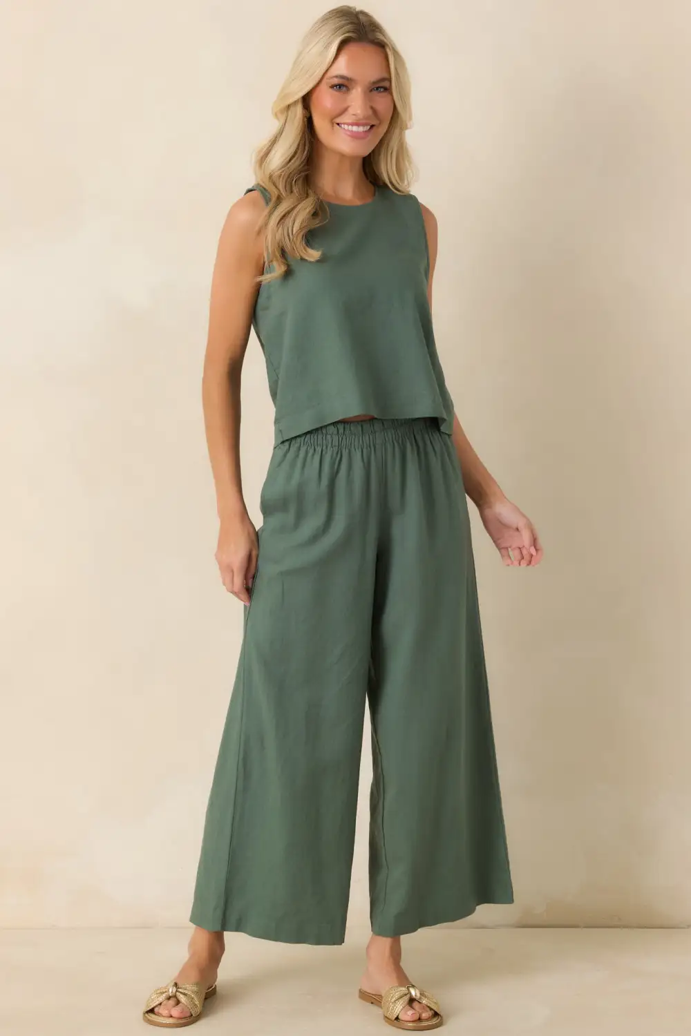 Green Sleeveless Top