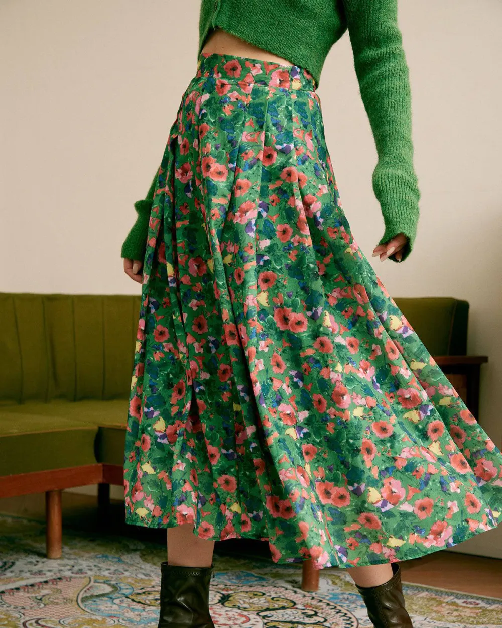 A-Line Mid Length Skirt