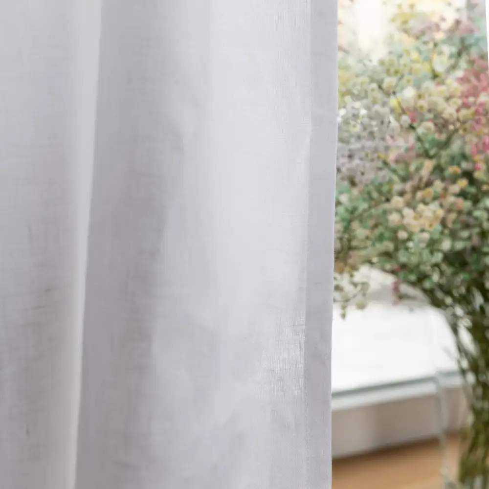 Top Tie Linen Curtain Panel