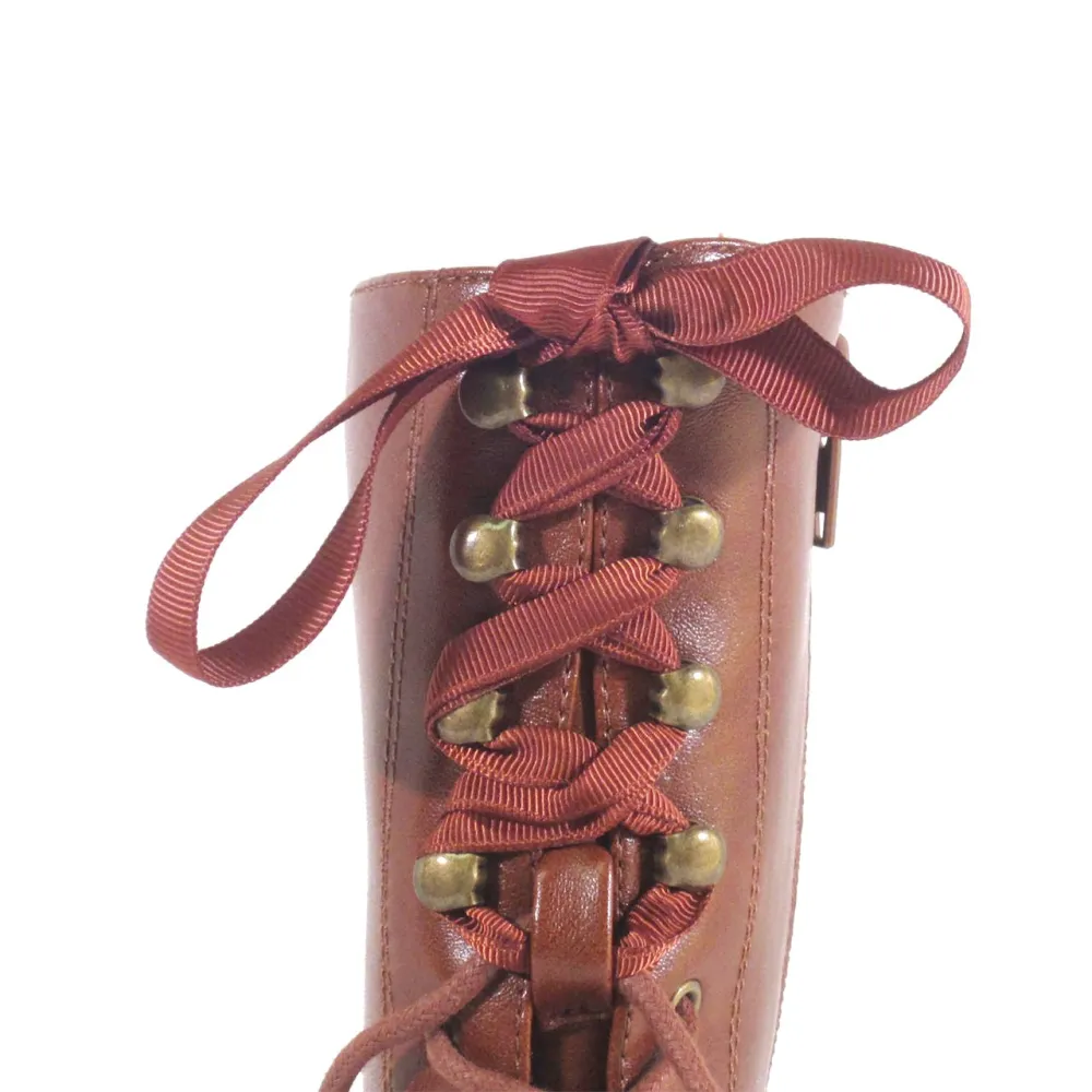 Lace Up Combat Victorian Ankle Boots