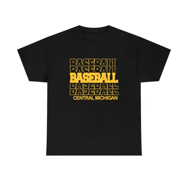 Baseball Central Michigan in Modern Stacked Lettering T-Shirt