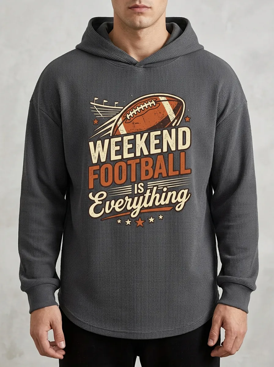 Football Graphic Casual Hoodie