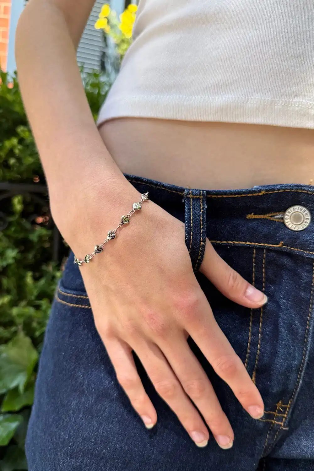 Heart Charm Chain Bracelet